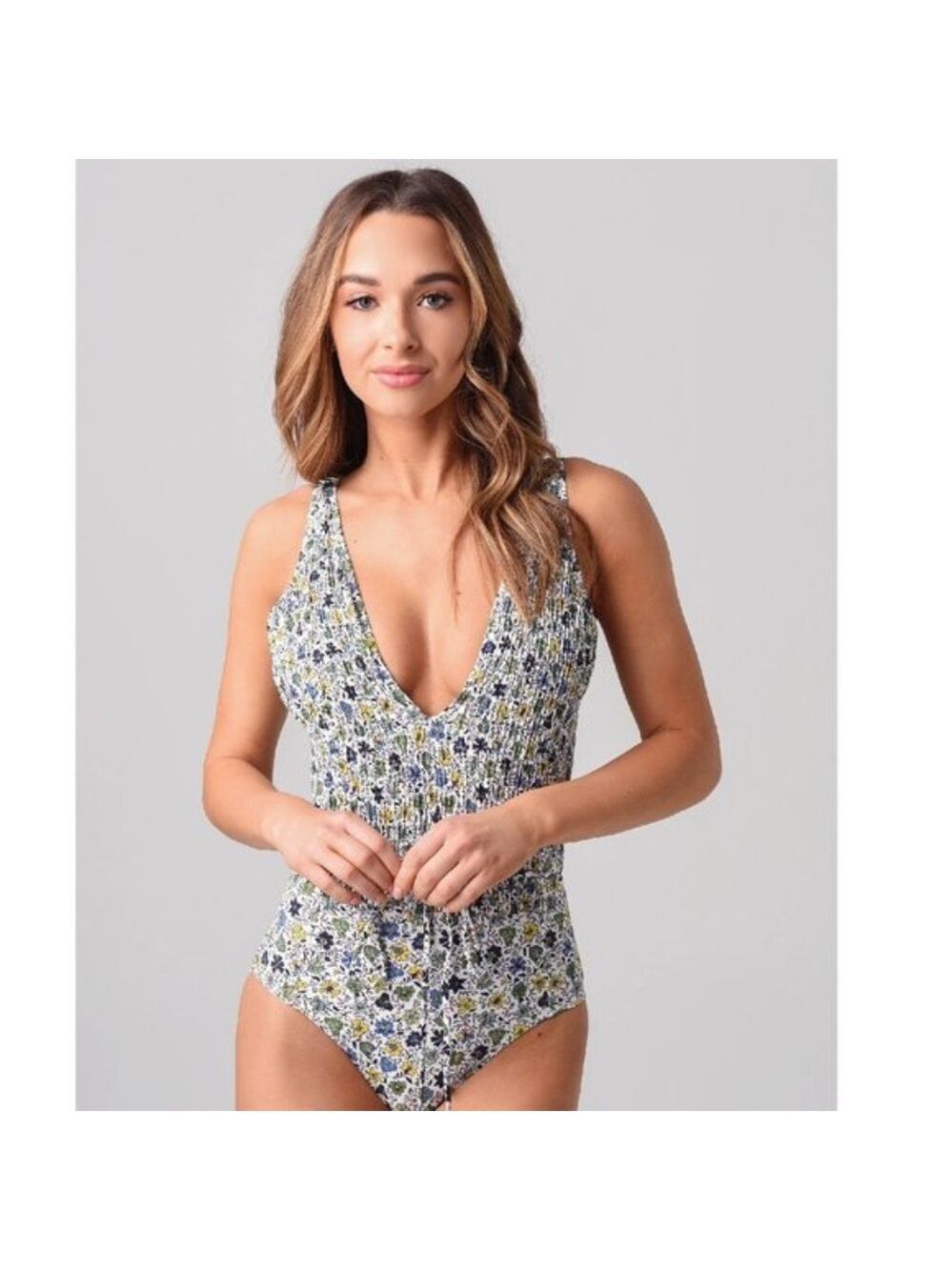 TORY BURCH Print Smocked One-piece Swimsuit